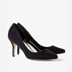 Express Black Suede Mini Heels